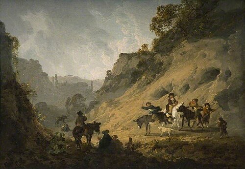 Gypsies with an Ass Race, 1792, Julius Caesar Ibbetson