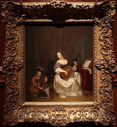 Lute Player and Boy with Dog, 1675, Jan Verkolje