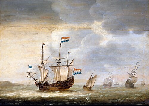 Ship off the Coast, 1650, Jacob Gerritsz Loef