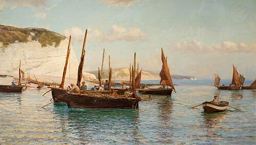 Beer Trawlers Going out to Sea, 1882, Hamilton Macallum