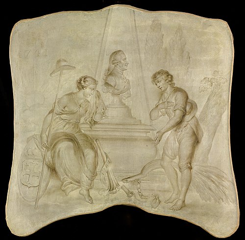 Peace and Patriotism Mourning on the Tomb of Joan-Derk, Baron van der Capellen tot den Pol, 1787, Heinrich Wilhelm Schweickhardt