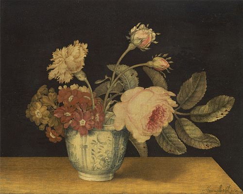 Flowers in a Delft Jar, 1663, Alexander Marshal