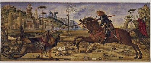 After Carpaccio  -  St George And The Dragon, 1885, Charles Fairfax Murray