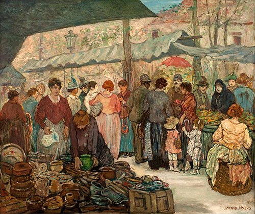 Boulevard Market, Paris, 1919, Jerome Myers