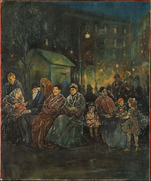 Night in Seward Park, 1919, Jerome Myers
