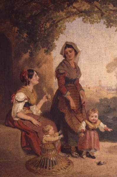 Two Roman ladies and their children, , Penry Williams