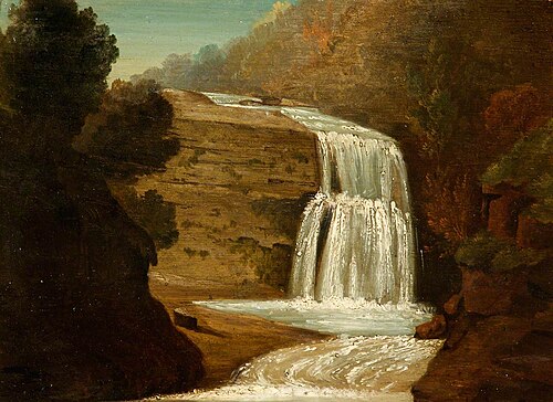 Upper Clyngwyn Fall or Hendrebolon Fall, Neath Valley, 1819, Penry Williams