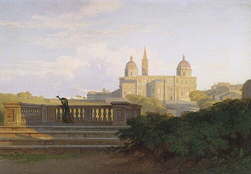 Santa Maria Maggiore seen from the Gardens, 1827, Penry Williams