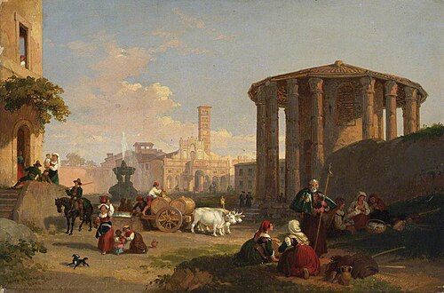 Temple of Hercules Victor, The Piazza di Bocca della Verita and the Church of Santa Maria in Cosmedi, , Penry Williams