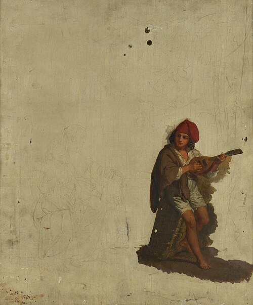 Sketch for 'Italian Water Carriers and Mandolin', , Penry Williams
