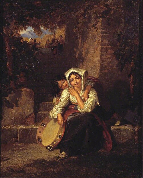 Italian Girl with Tambourine, 1837, Penry Williams