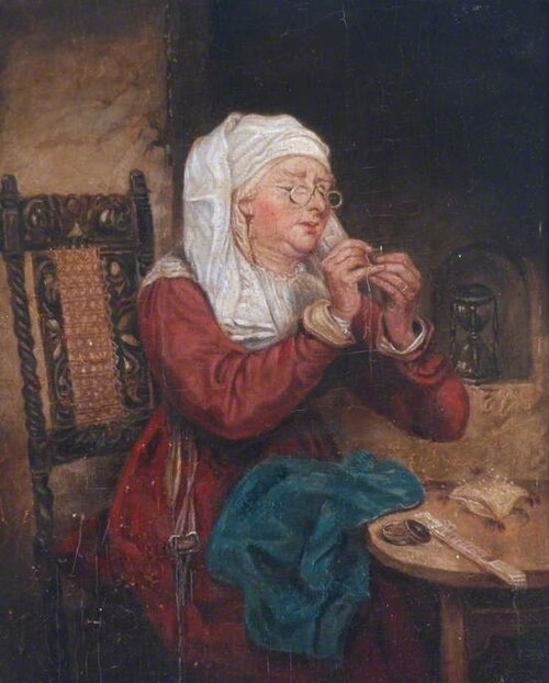 Woman Threading a Needle, , Michael William Sharp