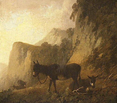 Donkeys on a Mountainside, 1806, Joshua Shaw