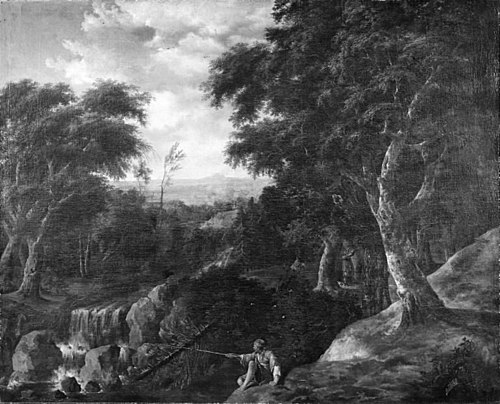 The Angler at the Forest Brook, 1656, Adriaen Hendriksz Verboom