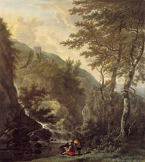 painter in landscape, 1750, Adriaen Hendriksz Verboom