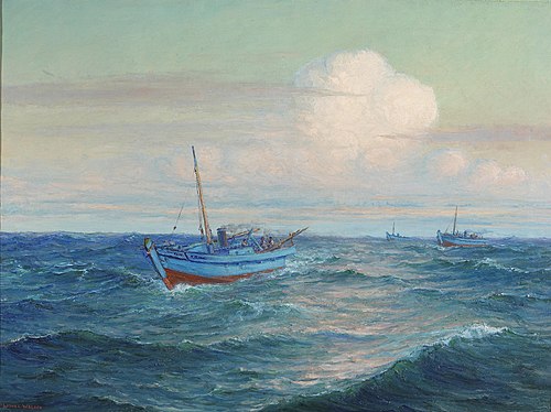 Fishing Boats in Open Water, , Lionel Walden
