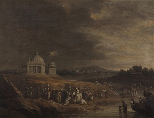 Indian Landscape with a Funeral, , William Frederick Witherington