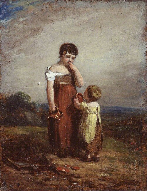 The Broken Pitcher, 1814, William Frederick Witherington
