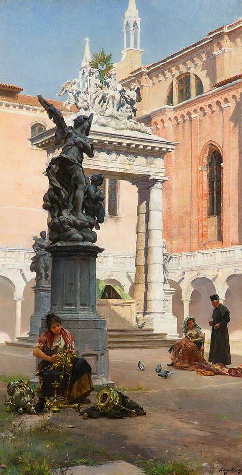 Cloisters, the Church of the Frari, Venice, 1893, Henry Woods