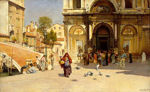 Il Campo SS Giovanni e Paolo, Venice, 1895, Henry Woods