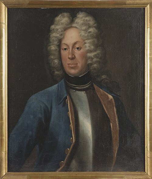 Adolf Herman Wrangel af Lindeberg (1684-1746), friherre, överstelöjtnant, g.m. friherrinnan Sofia Gy, 1718, Johann Heinrich Wedekind