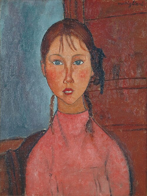 Girl with Pigtails, 1918, Amedeo Modigliani