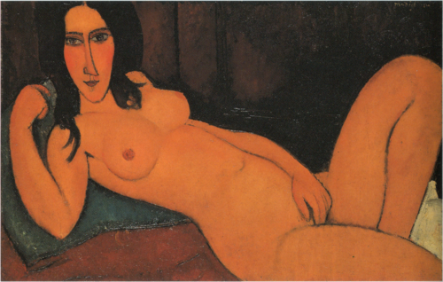 Nu couché aux cheveux dénoués, 1917, Amedeo Modigliani