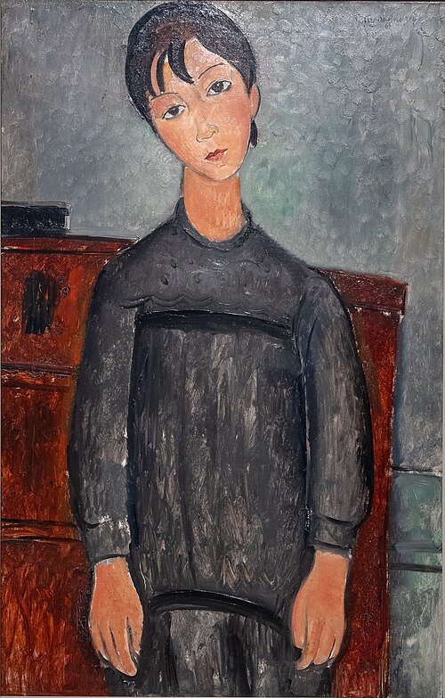 Girl Standing in Black Pinafore, 1918, Amedeo Modigliani