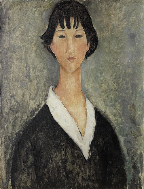 Young girl with black Haie, 1918, Amedeo Modigliani