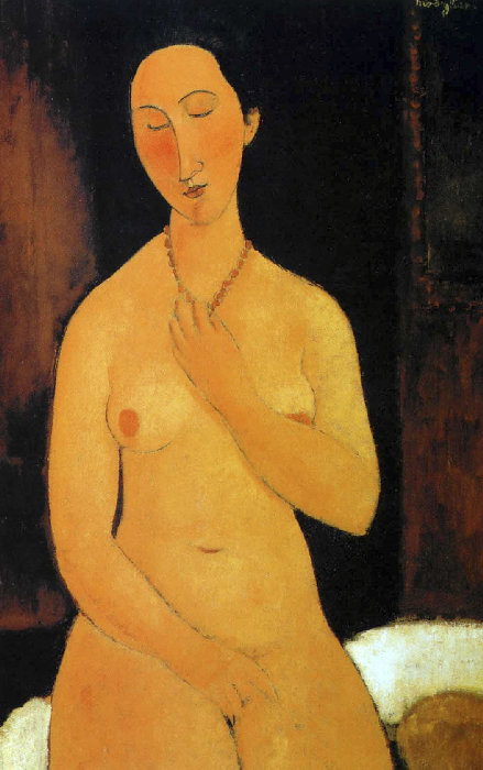 Nu assis au collier, 1917, Amedeo Modigliani