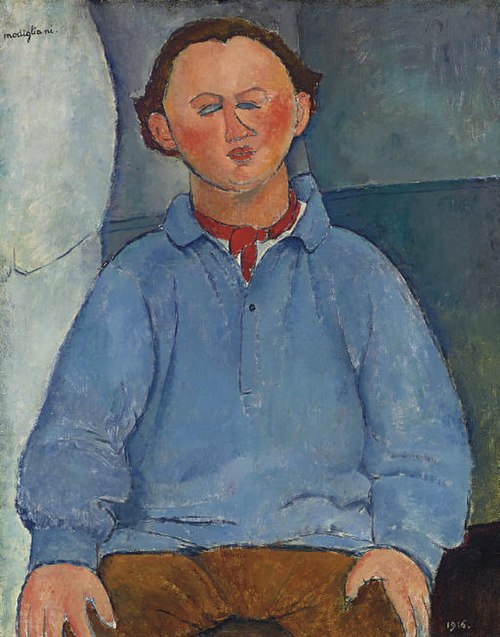 Portrait of the sculptor Oscar Miestchaninoff, 1916, Amedeo Modigliani