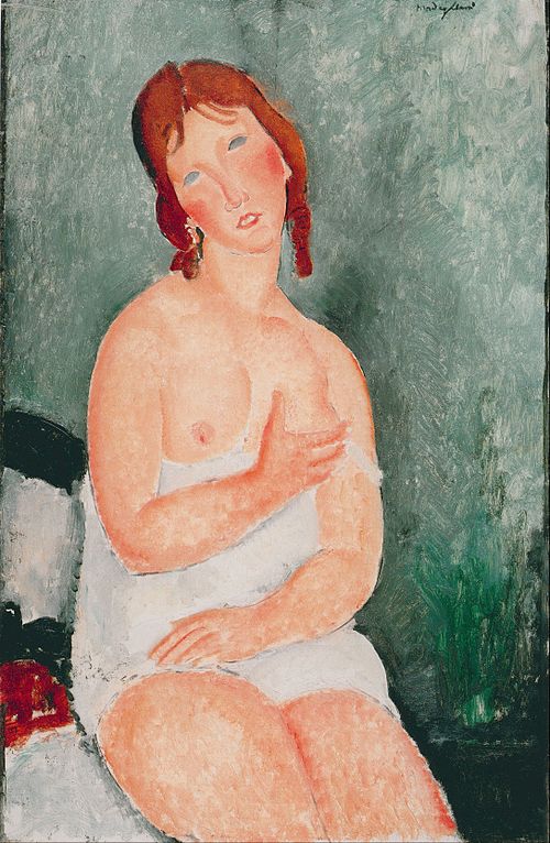 Jeune Femme en chemise, 1918, Amedeo Modigliani