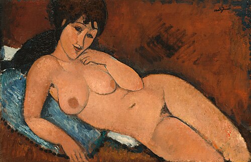 Nu sur un coussin bleu, 1917, Amedeo Modigliani