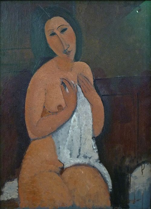 Nu assis à la chemise, 1917, Amedeo Modigliani