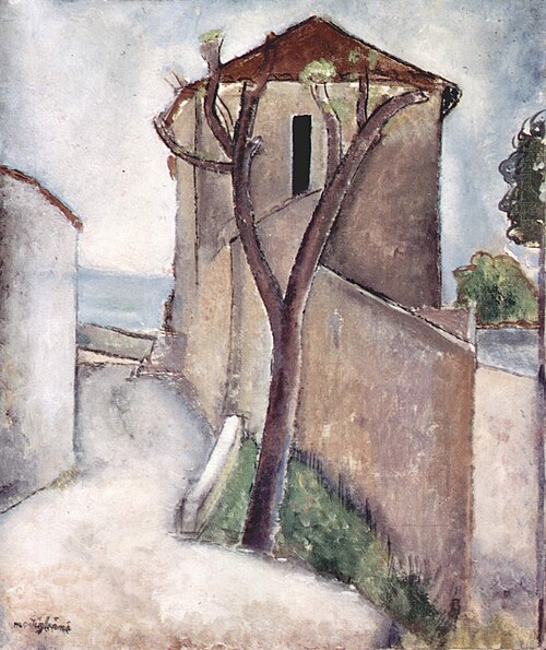 Tree and House, 1919, Amedeo Modigliani