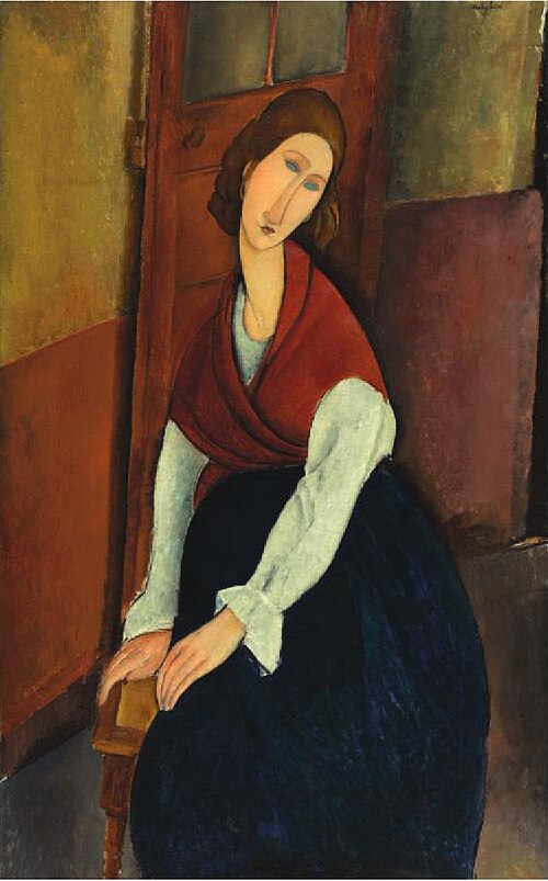 Jeanne Hebuterne in Red Shawl, 1919, Amedeo Modigliani