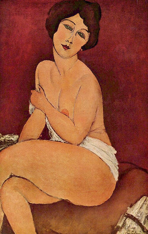 Nude Sitting on a Divan, 1917, Amedeo Modigliani