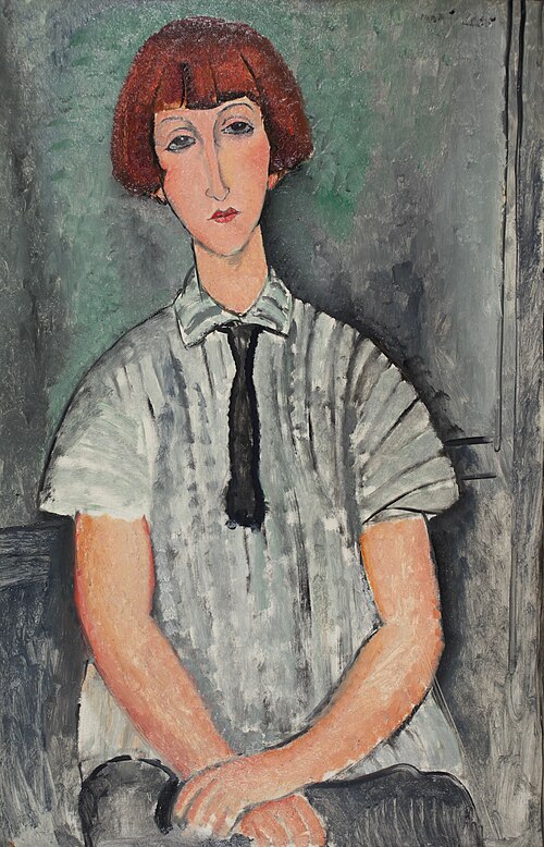 Young Girl with a Striped Blouse, 1917, Amedeo Modigliani