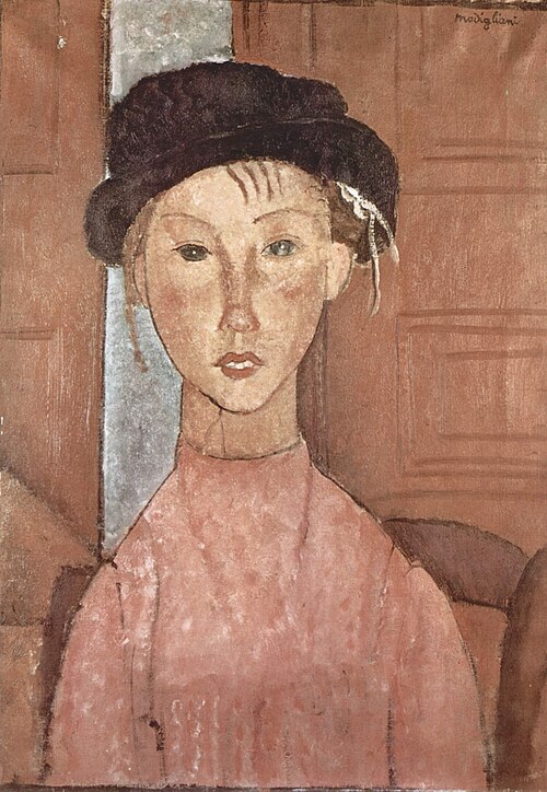 Jeune fille au chapeau, 1918, Amedeo Modigliani