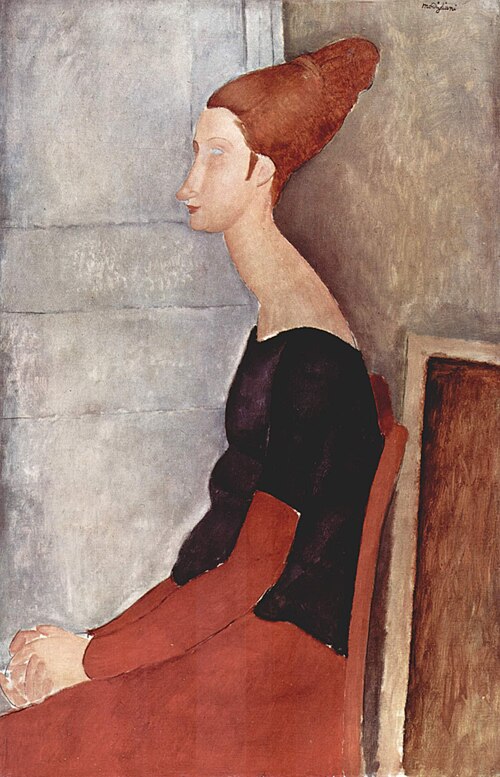 Portrait de Jeanne Hébuterne assise de profil, 1918, Amedeo Modigliani