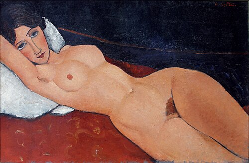 Female Nude Reclining on a Pillow, 1917, Amedeo Modigliani