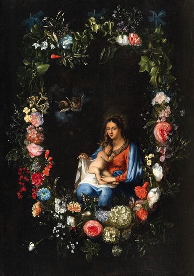 The Virgin and Child in a Flower Garland, 1700, Catarina
