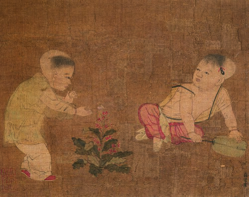 宋苏汉臣婴戏图页, , Su Hanchen