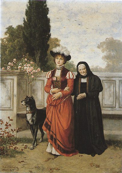 Großmutter und Enkelin, 1901, Hubert Salentin