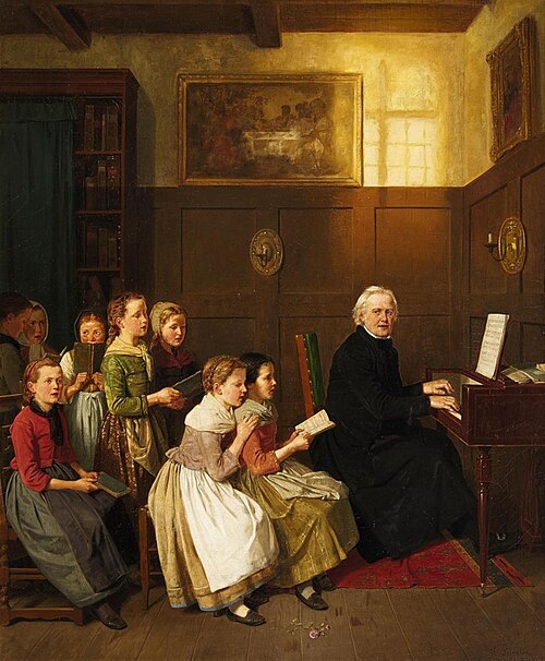 The Singing Lesson, 1870, Hubert Salentin