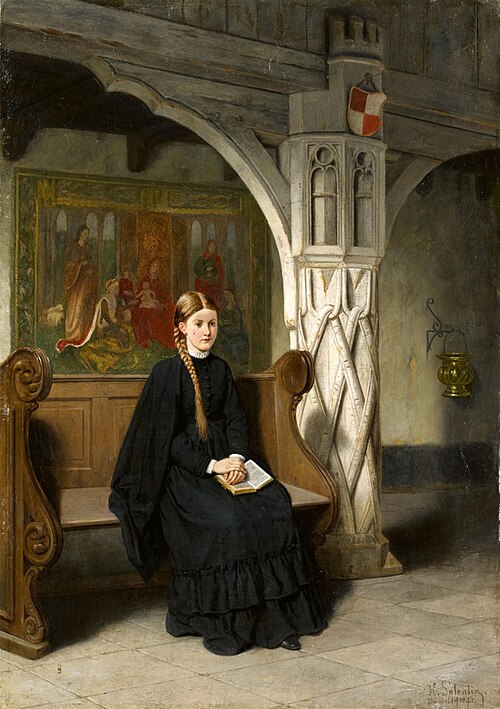 Jeune fille au livre, 1874, Hubert Salentin