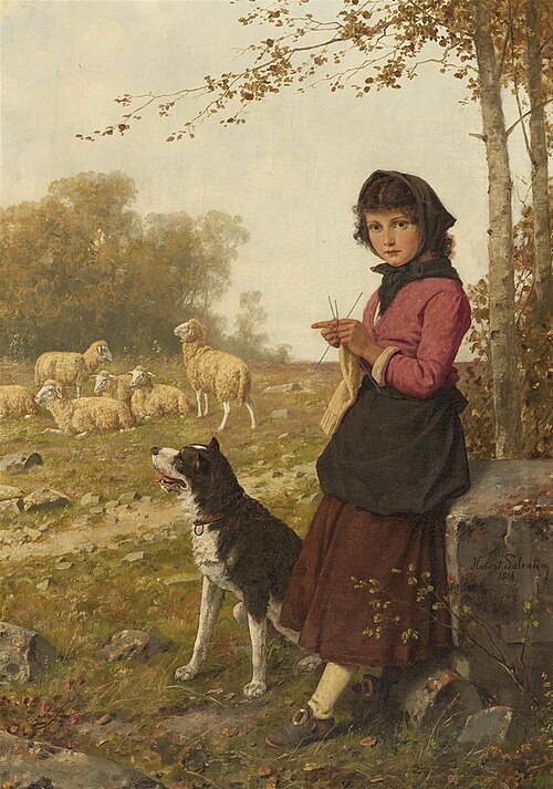Young Shepherdess, 1886, Hubert Salentin