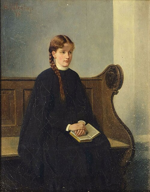 Girl in Church, 1876, Hubert Salentin