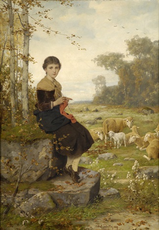 Die junge Schafhirtin, 1887, Hubert Salentin