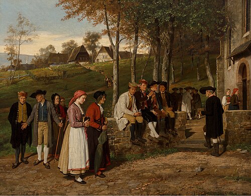 Going to church, 1871, Hubert Salentin